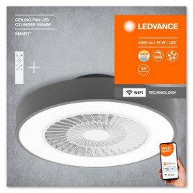Plafoniera LED inteligenta cu ventilator Ledvance Smart+ WiFi CEILING FAN cu Telecomanda, 78W, 4500 lm, lumina alba (3000-6500K)