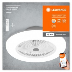 Plafoniera LED inteligenta cu ventilator Ledvance Smart+ WiFi CEILING FAN cu Telecomanda, 75W, 4100 lm, lumina alba (3000-6500K)