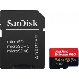 Micro Secure Digital Card SanDisk Extreme PLUS, 64GB, Clasa 10, R/W speed: up to 100MB/s/ 90MB/s, include adaptor SD (pentru tel