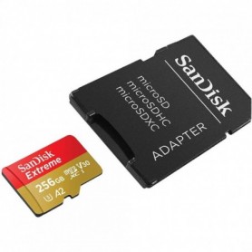 Micro Secure Digital Card SanDisk Extreme PLUS, 256GB, Clasa 10, R/W speed: up to 100MB/s/ 90MB/s, include adaptor SD (pentru te