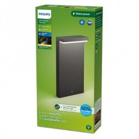 Stalp LED pentru exterior Philips BUSTAN, 3.8W, 800 lm, lumina calda(2700K), IP44, 400x220x90mm, Antracit