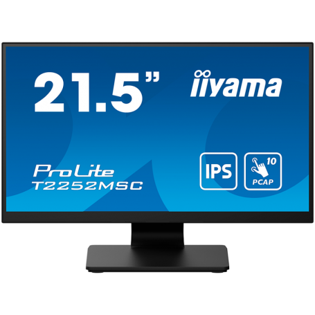 IIYAMA Monitor LED T2252MSC-B2 21.5" IPS TOUCH Capacitive 1920 x 1080, 250 cd/m², 1000:1, 5ms, Touch points 10, Touch method sty