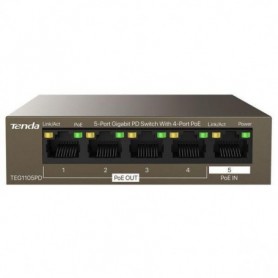 Tenda 5-Port Gigabit PD switch, 4 port POE TEG1105PD, Network standard: IEEE 802.3, IEEE 802.3u, IEEE 802.3x, IEEE 802.3ab, IEEE