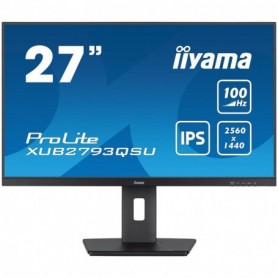 IIYAMA Monitor LED XUB2793QSU-B6 27” WQHD IPS 2560 x 1440 @100Hz 16:9 250 cd/m² 1300:1 1ms HDMI DP USB Hub 3.2, height, swivel, 
