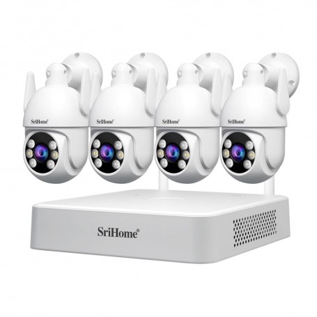 Sistem de supraveghere video 4 camere wireless 2MP 1080P SriHome NVS011-IPC059