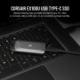 SSD Portabil Corsair EX100U 1TB, viteza de citire 1600MB/s, viteza de scriere 1500MB/s, USB 3.2 2x2, negru