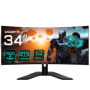 Gigabyte Monitor Gaming 34" GS34WQC, Non-glare, Rezolutie: 3440 x 1440 (WQHD), Luminozitate:300 cd/m2 (TYP), Contrast: 4000:1, u