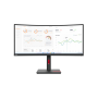 Monitor Lenovo ThinkVision T34w-30, 34" (3440x1440) WLED, Anti-glare, Curvature: 1500R, Speakers: Modular Soundbar Support, View