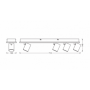 Spot LED cvadruplu ajustabil Ledvance DECOR MARS, 58.5W, 5780 lm, lumina calda (3000K), IP20, 713mm, Negru, clasa energetica F