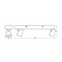 Spot LED dublu ajustabil Ledvance DECOR NEPTUNE, 20W, 1630 lm, lumina calda (3000K), IP20, 508mm, Alb, clasa energetica F