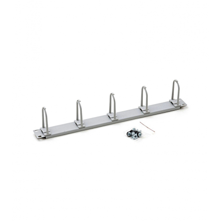 Organizator cabluri 19", 1U, 5 inele de plastic mari 40x83mm