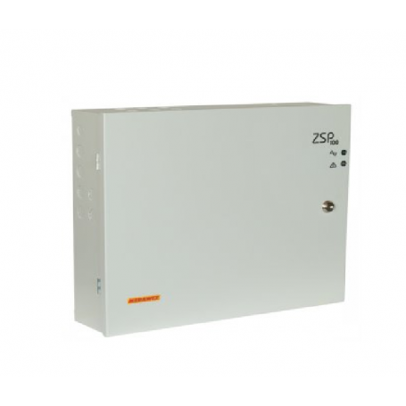 Sursa de alimentare pentru sisteme de detectie incendiu 24V/4A in cutie metalica Merawex ZSP100-4A-18, loc pentru 2 acumulatori,