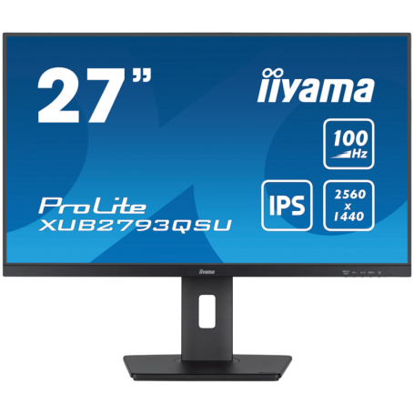 IIYAMA Monitor LED XUB2793QSU-B7 27" IPS 2560 x 1440 @100Hz 300 cd/m² 1300:1 1ms HDMI DP USB Hub 3.2 height, swivel, tilt, pivot