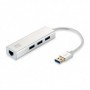 LevelOne USB-0503 Gigabit USB Network Adapter with USB Hub, 110 x 23.5 x 16.5 mm
