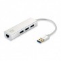 LevelOne USB-0503 Gigabit USB Network Adapter with USB Hub, 110 x 23.5 x 16.5 mm