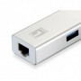 LevelOne USB-0503 Gigabit USB Network Adapter with USB Hub, 110 x 23.5 x 16.5 mm