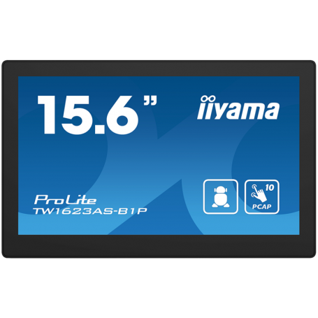 IIYAMA Monitor Android 24/7 TW1623AS-B1P 15.6” Full HD PCAP 10pt touch screen with POE  1920 x 1080 16:9 450 cd/m² 30ms projecti