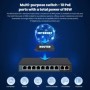 Extralink CERES  PoE Switch  8x 100Mb/s PoE/PoE+ 2x RJ45 Uplink 100Mb/s 96W