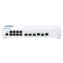 Switch QNAP M408-2C Marvell 98DX3236, 8 porturi 1Gbps, 2 porturi combo 10G SFP+/NBASE-T, 2 porturi 10G SFP+, desktop, web-manage