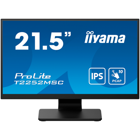 IIYAMA Monitor LED T2252MSC-B2AG  21.5" PCAP 10pt Touchscreen monitor featuring IPS panel technology, Edge-to-Edge glass design 