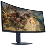 DELL Alienware 34 Curved Gaming Monitor AW3425DWM, 34" WQHD 3440x1440 at 180Hz, 21:9, 95% DCI-P3 (CIE 1976), 1 ms, 400 cd/m2(pea