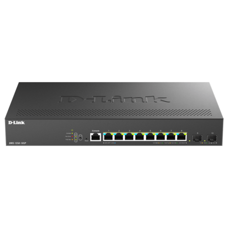 Switch D-Link DMS-1250-10SP , 8 porturi Gigabit, 2 porturi SFP+, Protocol 802.1D STP 802.1s MSTP 802.1w RSTP, rackabil