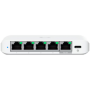 Ubiquiti 5-port 2.5G switch that can be powered with PoE or a USB-C adapter 4x 2.5 GbE ports, 2.5 GbE PoE input port for power