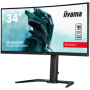 IIYAMA Monitor GCB3481WQSU-B1 Gaming 34" VA Curved 3440 x 1440 @180Hz  21:9 420 cd/m² 4000:1 0.4ms 2xHDMI USB Hub height, tilt