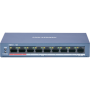 Switch Hikvision DS-3E0109P-E/M(B), 8-port, PoE