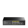 CUDY 8 RJ-45 10/100/1000M PSE ports +2 RJ45 10/100/1000  Uplink Port Unmanaged PoE+ Switch,VLAN ON/OFF, Extend ON/OFF, Watchdog 