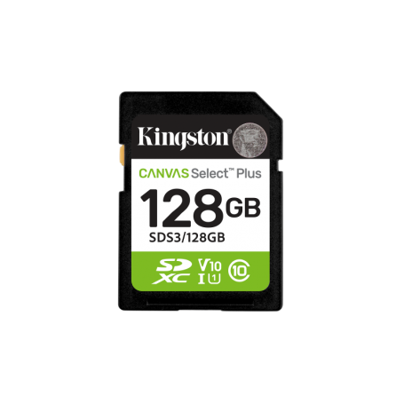 SDXC Card Kingston, 128GB, Canvas Select Plus, Clasa 10 UHS-I, R/W 100/85 MB/s, Format: exFAT
