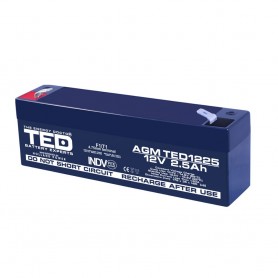 Baterii AGM VRLA BATERIE AGM TED1225F1 12V 2.5Ah TED