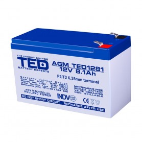 Baterii si acumulatori BATERIE AGM TED1281F2 12V 8.1Ah TED