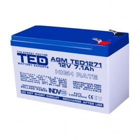 Baterii si acumulatori BATERIE AGM TED1271HR 12V 7.1Ah HIGH RATE TED