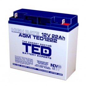 Baterii si acumulatori BATERIE AGM TED1222HRF3 12V 22AH HIGH RATE TED