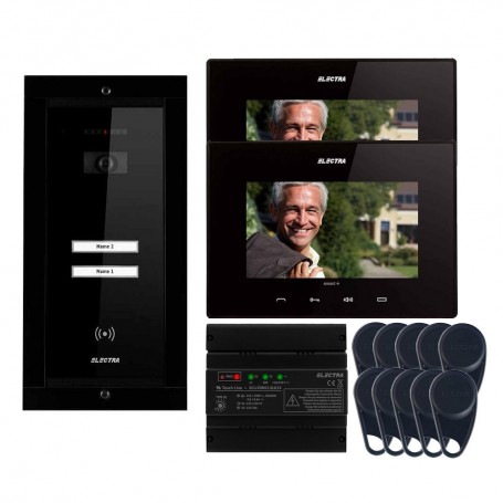 Videointerfoane Videointerfon Electra Smart+ 7” pentru 2 familii montaj incastrat - negru ELECTRA