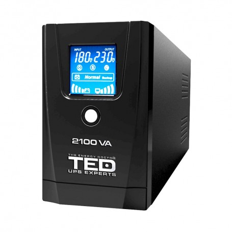 TEDUPS 2100VA 1200W line interactive cu stabilizator 2 iesiri schuko