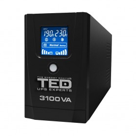 TEDUPS 3100VA 1800W line interactive cu stabilizator 3 iesiri schuko