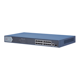 Switch 16 porturi PoE 1000Mbps, 1xRJ45 + 1xSFP Gigabit uplink - HIKVISION DS-3E0518P-E