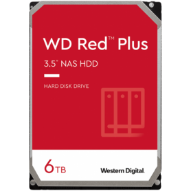 HDD NAS WD Red Plus CMR (3.5'', 6TB, 128MB, 5640 RPM, SATA 6Gbps, 180TB/year)