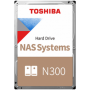 HDD NAS TOSHIBA N300 CMR (3.5'' 8TB, 7200RPM, 256MB, SATA 6Gbps, RV Sensors), bulk