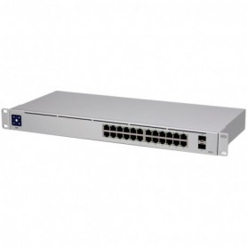 Ubiquiti UniFi Switch 24 is a fully managed Layer 2 switch with (24) Gigabit Ethernet ports and (2) Gigabit SFP ports for fiber 