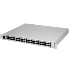 Ubiquiti Layer 3 switch with (48) GbE RJ45 ports and (4) 10G SFP+ ports.