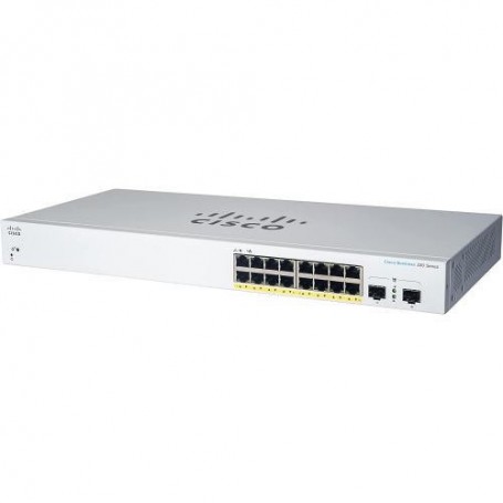 Switch  CISCO CBS220-16T-2G, 16 PORTURI 10/100/1000, 2 x SFP, Buffer: 4.1 Mb, Flash 64Mb, CPU memory: 256Mb, Dimensiuni: 440 x 2