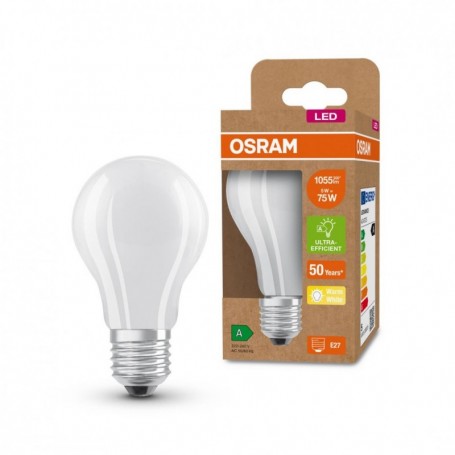 Bec LED Osram Classic A60, Ultra Efficient Light, E27, 5W (75W), 1055lm, lumina calda (3000K)