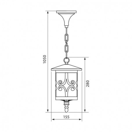 Pendul tip felinar Vivalux JARDIN, E27, max. 1x60W, IP44,155x155x1000mm, COFFEE, bec neinclus