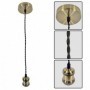 Pendul Vivalux RETRO Antique Brass, E27, max. 60W, textil/Metal, IP20, Ø100mm, cablu dublu Negru 1m, bec neinclus