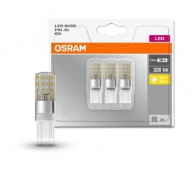 3 Becuri LED Osram Base PIN, G9, 2.6W (30W), 320 lm, lumina calda(2700K)