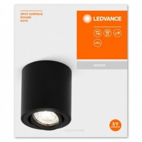 Spot Ledvance Surface Round, 1xGU10, max. 7W, IP20, 8x9.5cm ,montajaplicat, Negru