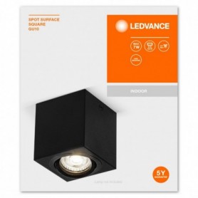 Spot Ledvance Surface Square, 1xGU10, max. 7W, IP20, 8x9.5cm, montajaplicat, Negru